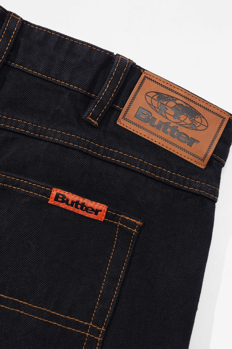 Butter Goods Baggy Denim Shorts - Washed Black