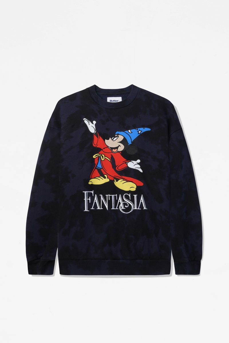 Butter Goods Fantasia Crewneck Sweatshirt - Navy Tie Dye