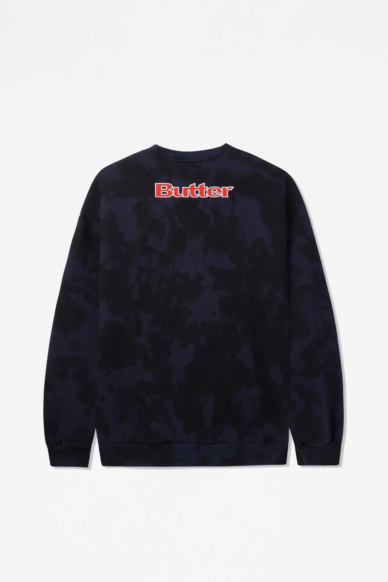 Butter Goods Fantasia Crewneck Sweatshirt - Navy Tie Dye