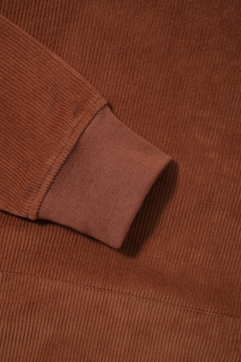 Butter Goods High Wale Cord Pullover Hood - Rust
