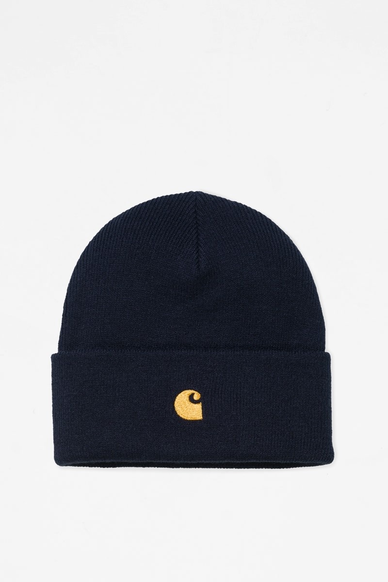 Carhartt WIP Chase Beanie - Dark Navy/Gold