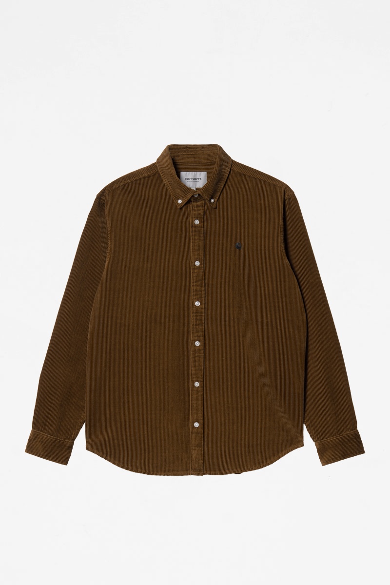 Carhartt WIP Madison Cord LS Shirt - Tawny/Black