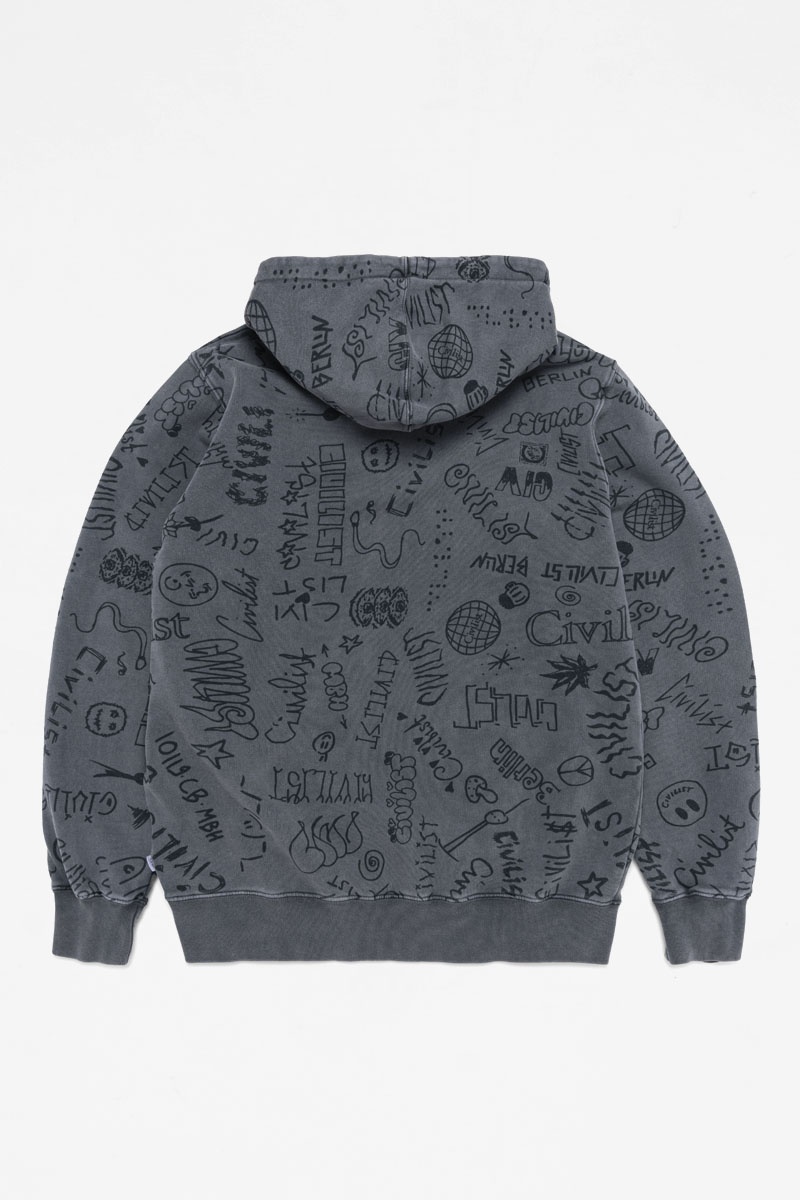 Civilist Team AOP Hood - Washed Black