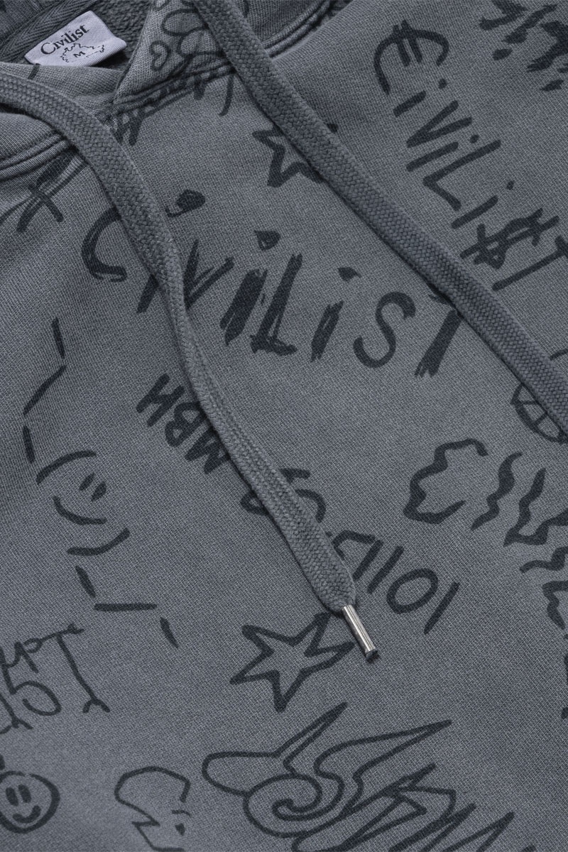 Civilist Team AOP Hood - Washed Black
