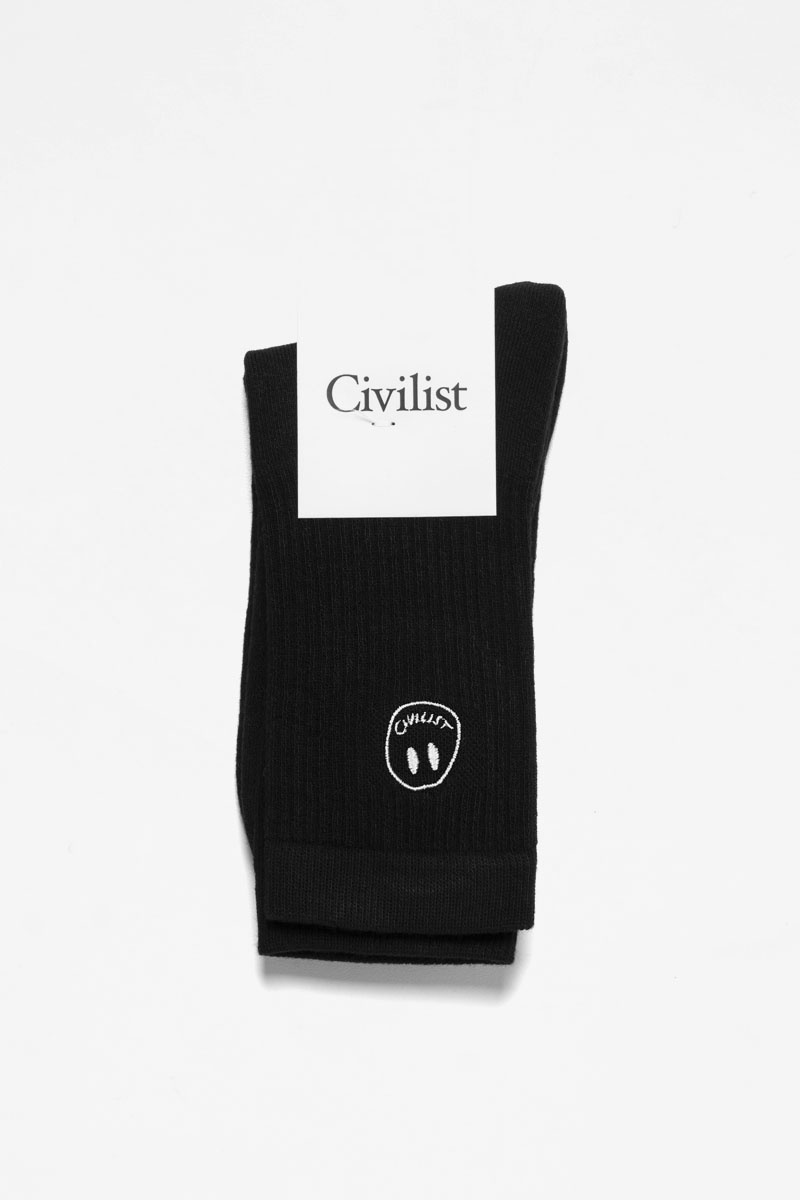 Civilist Mono Smiler Socks - Black