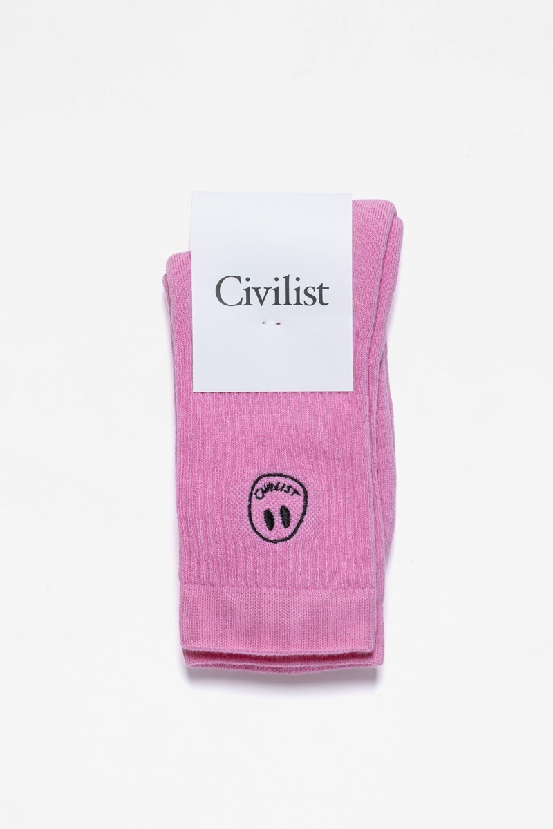 Civilist Mono Smiler Socks - Pink