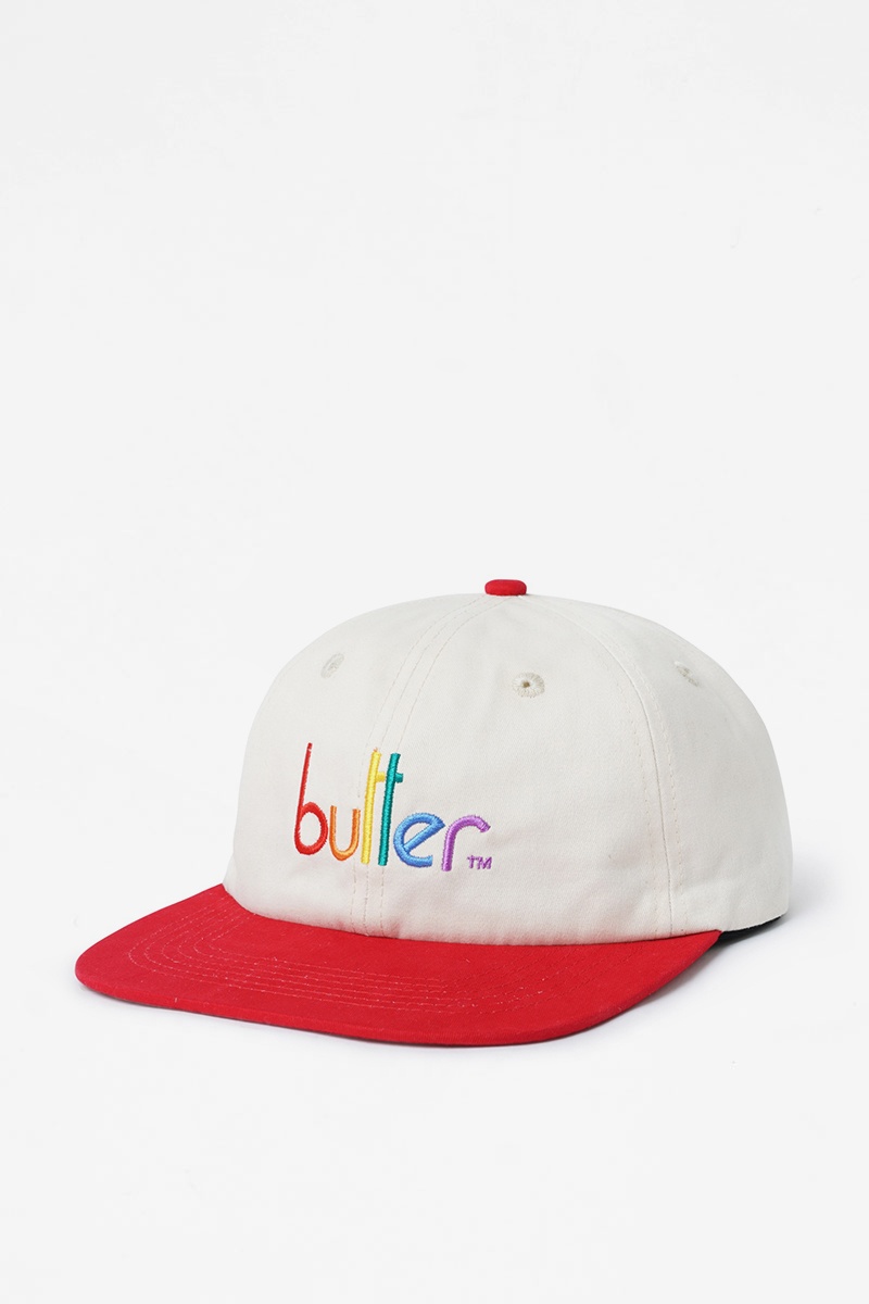Butter Goods Colours 6 Panel Cap - Natural/Cherry