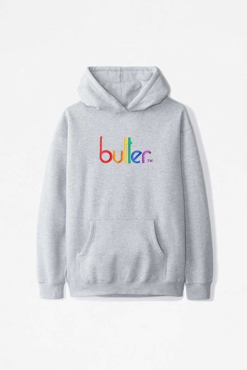 Butter Goods Colours Embroidered Hoodie - Ash Grey