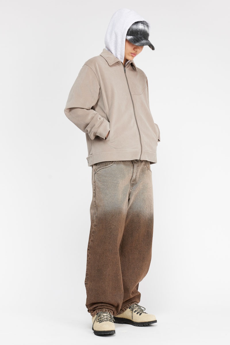 Dime Cord Zip Jacket - Taupe