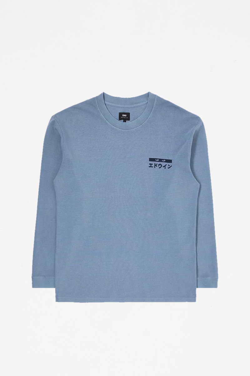 Edwin Hanadorobo V Natural LS Tee - Indigo