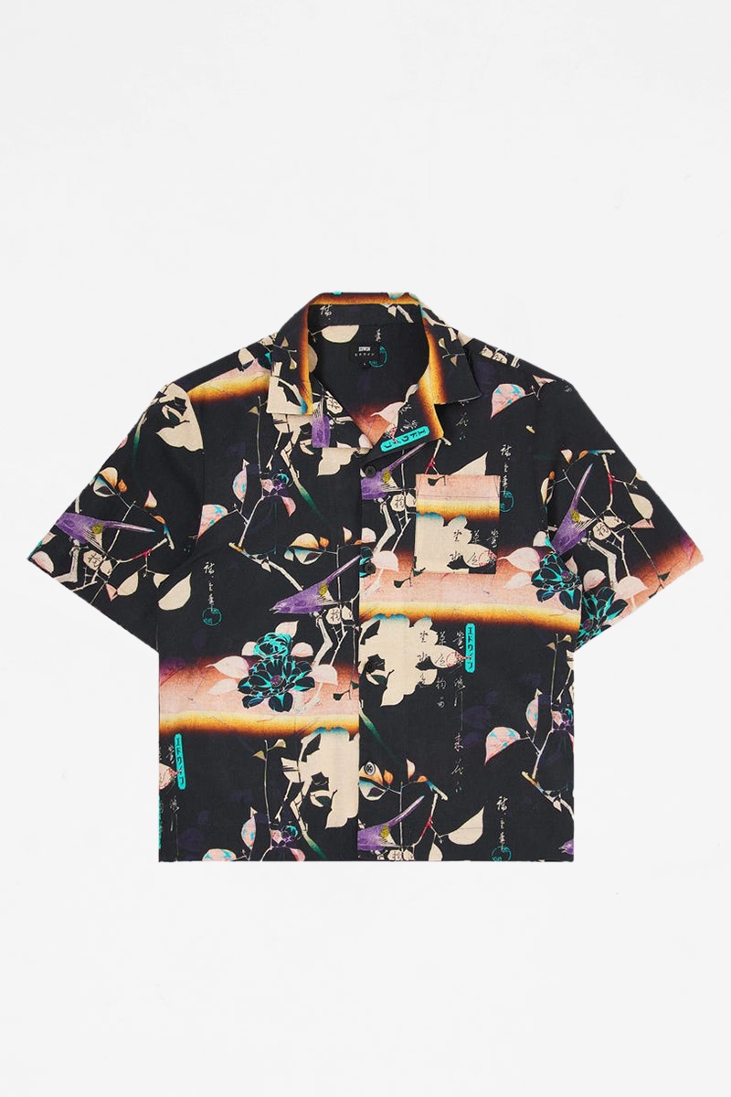 Edwin Hiroshige Shirt - Hiroshige Dark AOP