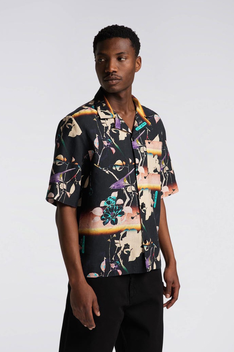Edwin Hiroshige Shirt - Hiroshige Dark AOP