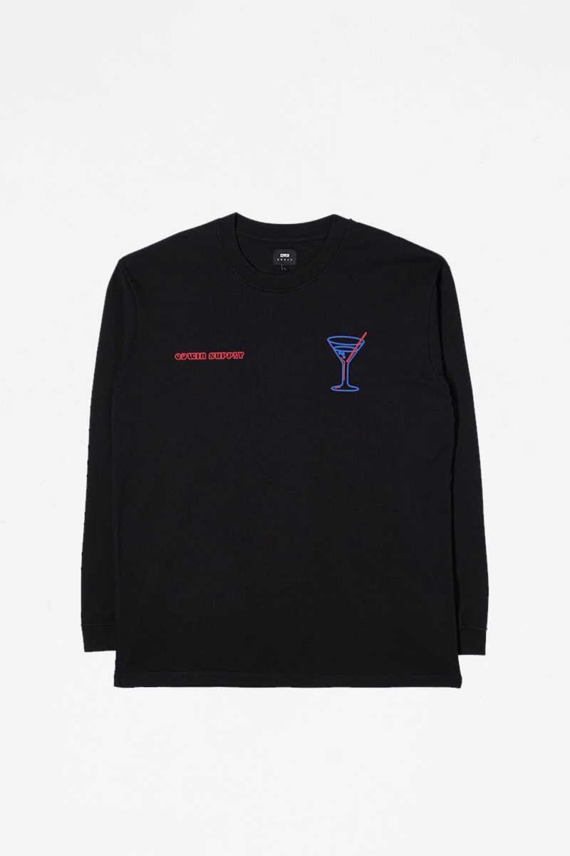 Edwin Paradise Inn LS Tee - Black