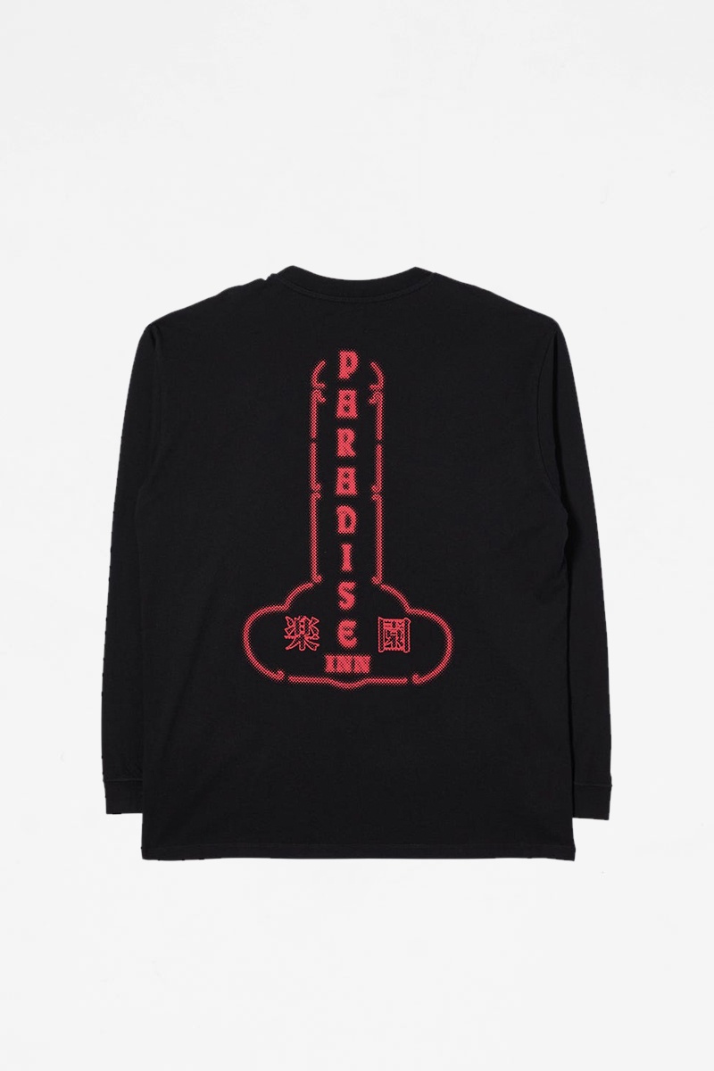 Edwin Paradise Inn LS Tee - Black