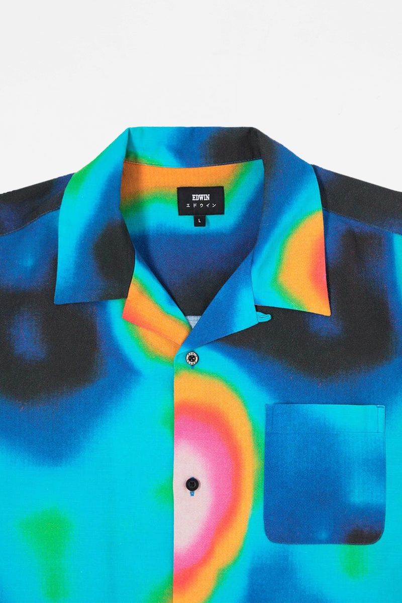Edwin Terahertz Shirt - Terahertz Blue AOP