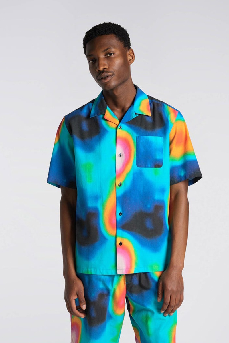 Edwin Terahertz Shirt - Terahertz Blue AOP