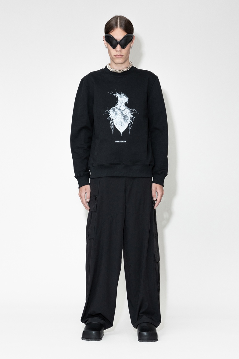Han Kjobenhavn Heart Monster Regular Crewneck - Black