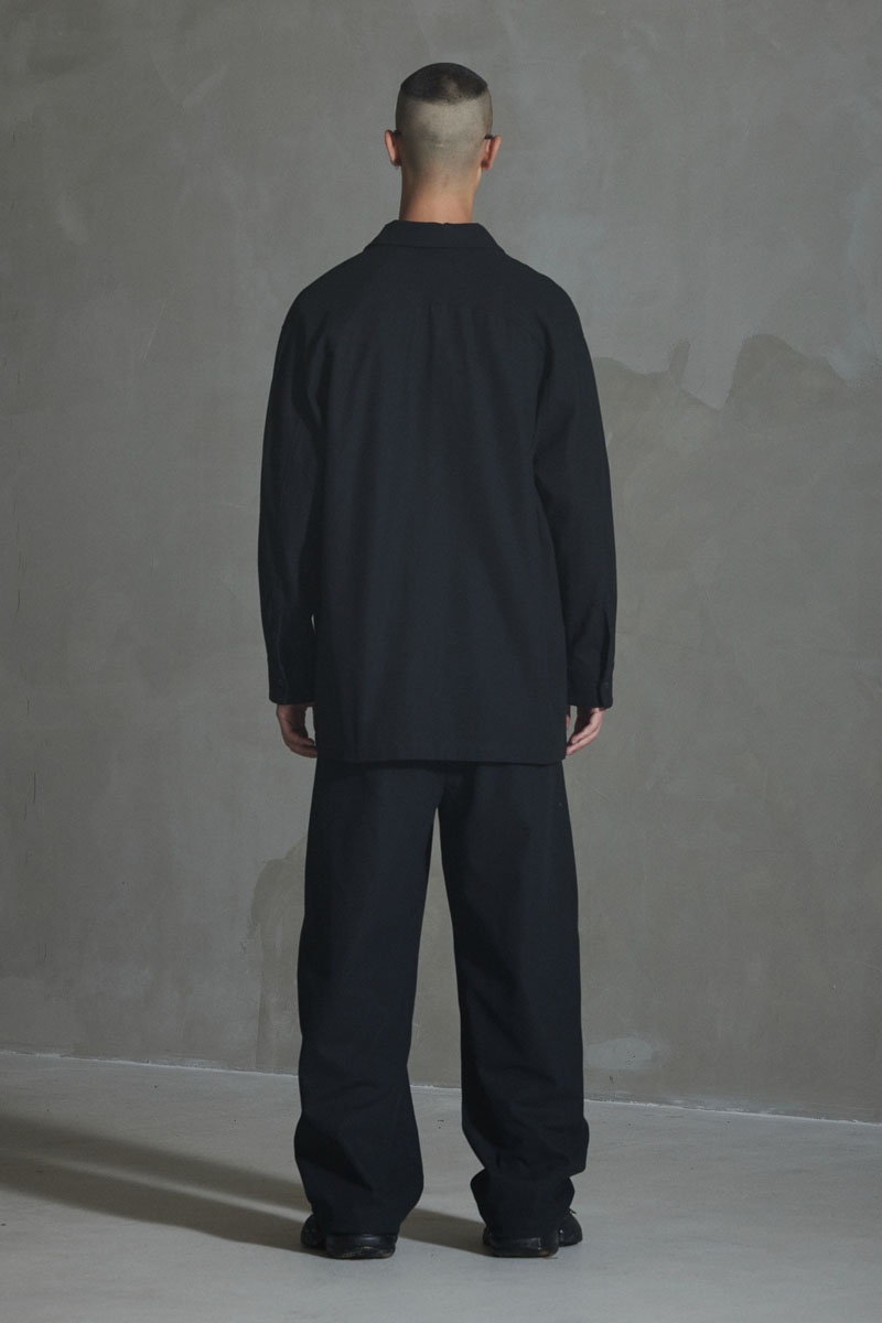 Han Kjobenhavn Oversized Cotton Twill LS Shirt - Anthracite Black