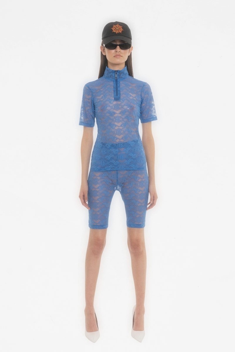 Han Kjobenhavn W Half Zip Tee - Blue