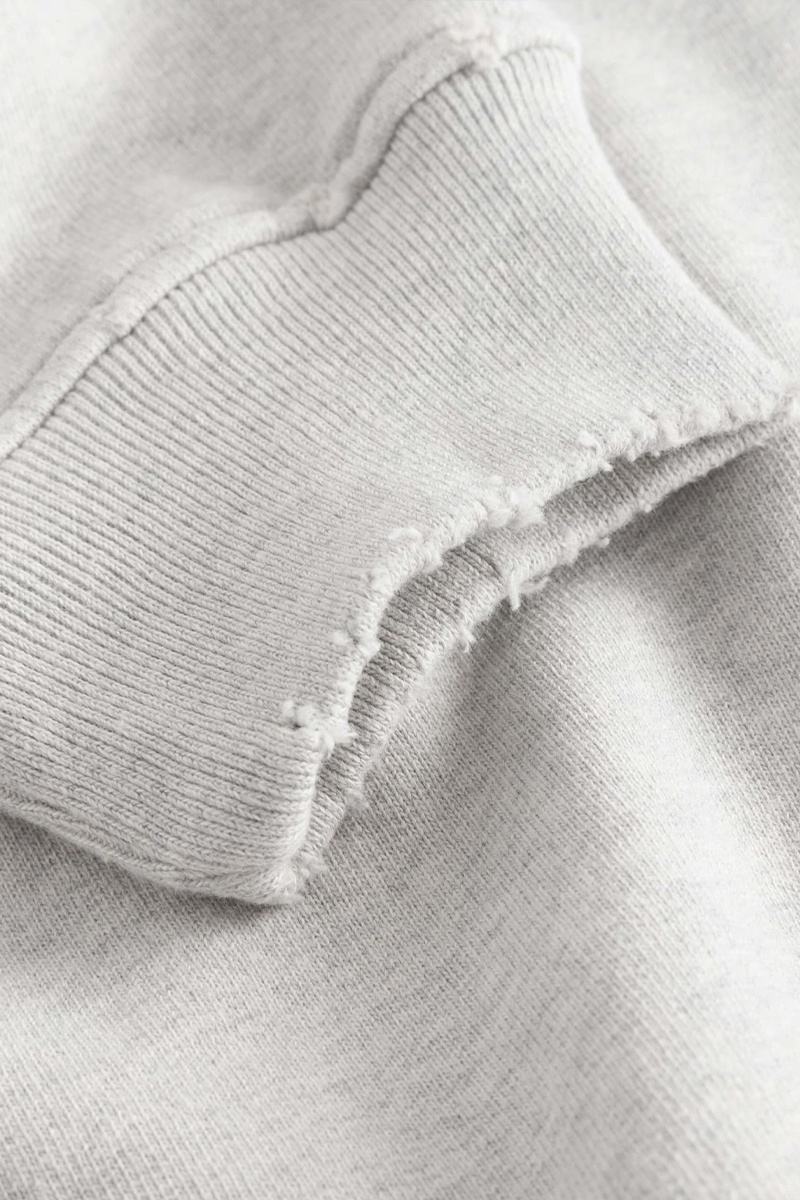 Han Kjobenhavn Distressed Diamond Logo Hoodie - Distressed Grey Melange