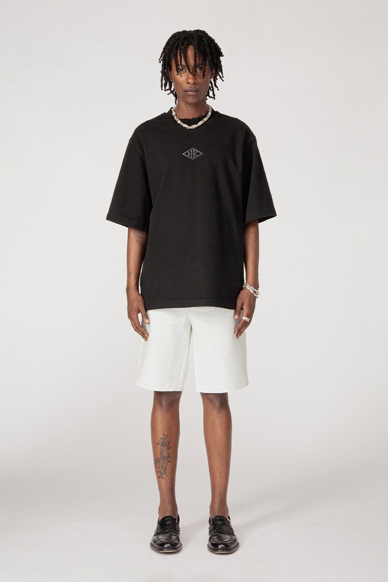 Han Kjobenhavn Distressed Diamond Logo Tee - Distressed Black