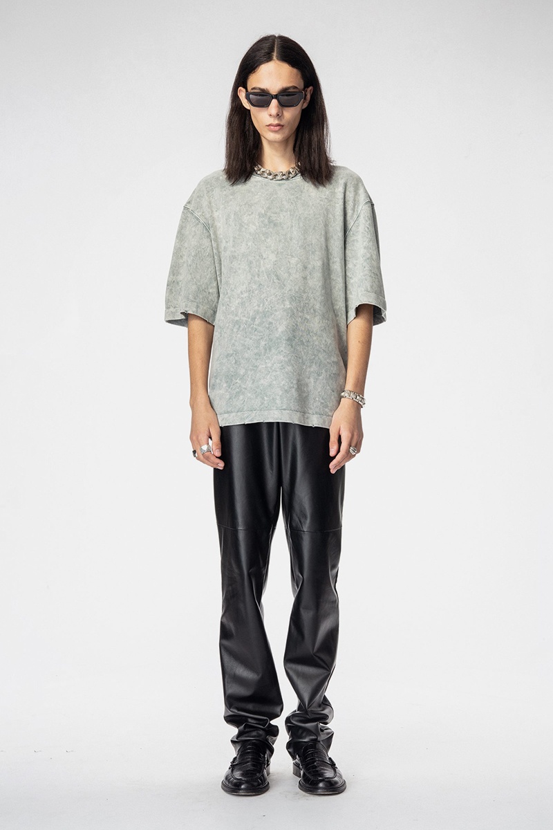Han Kjobenhavn Distressed Tee - Distressed Grey Acid