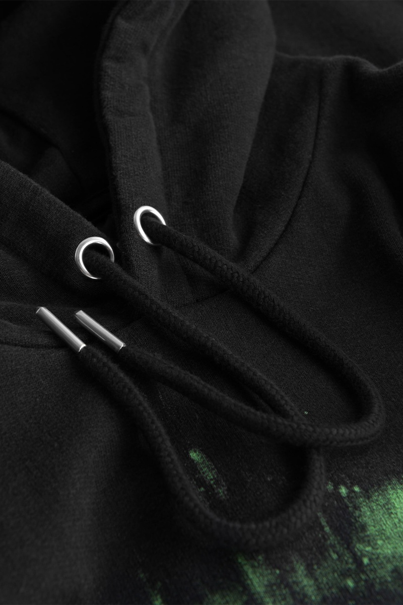 Han Kjobenhavn W Sharp Hoodie - Faded Black Alien
