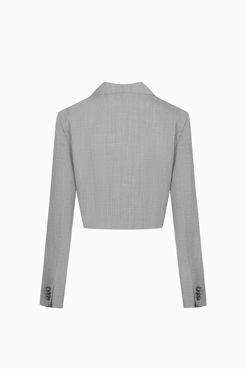 Han Kjobenhavn W Cropped Double Breasted Blazer - Grey