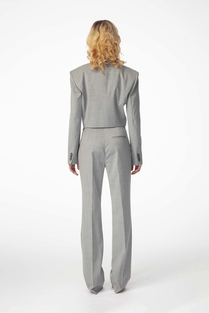 Han Kjobenhavn W Cropped Double Breasted Blazer - Grey