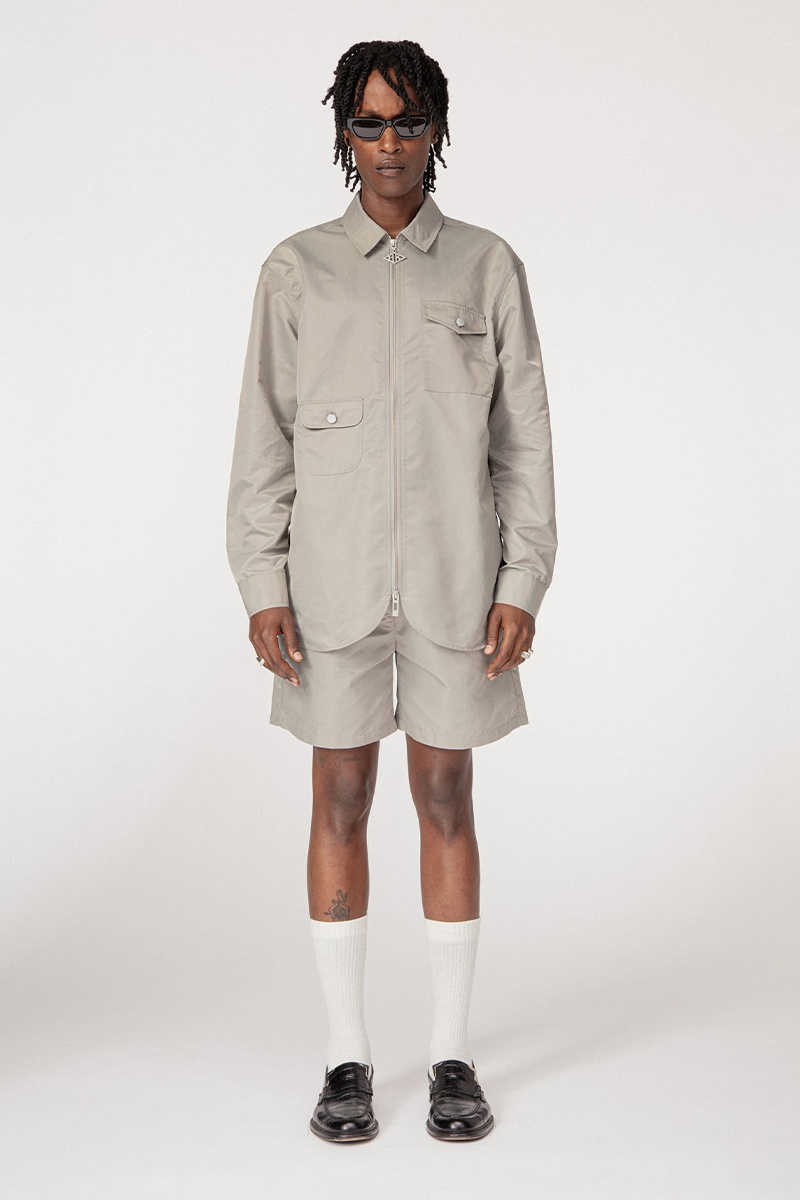 Han Kjobenhavn Army Zip Overshirt - Grey