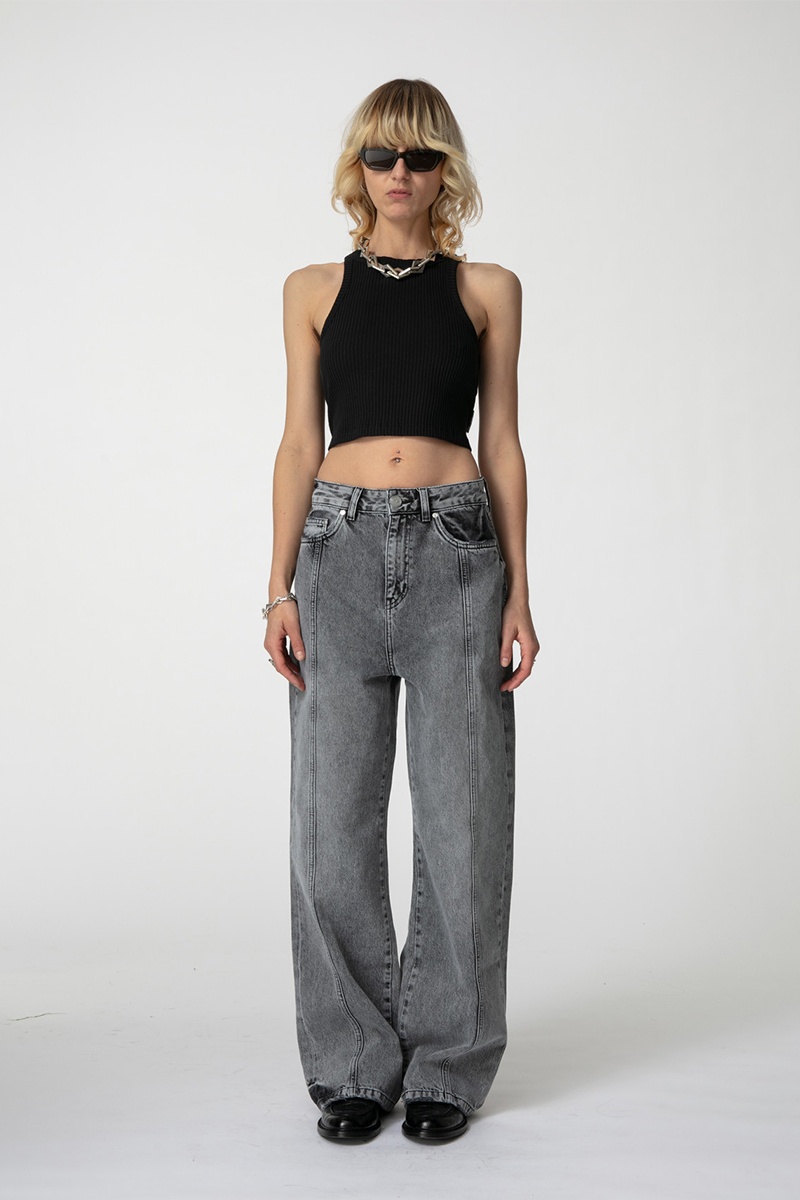 Han Kjobenhavn W Mid Rise Baggy Jeans - Black Washed