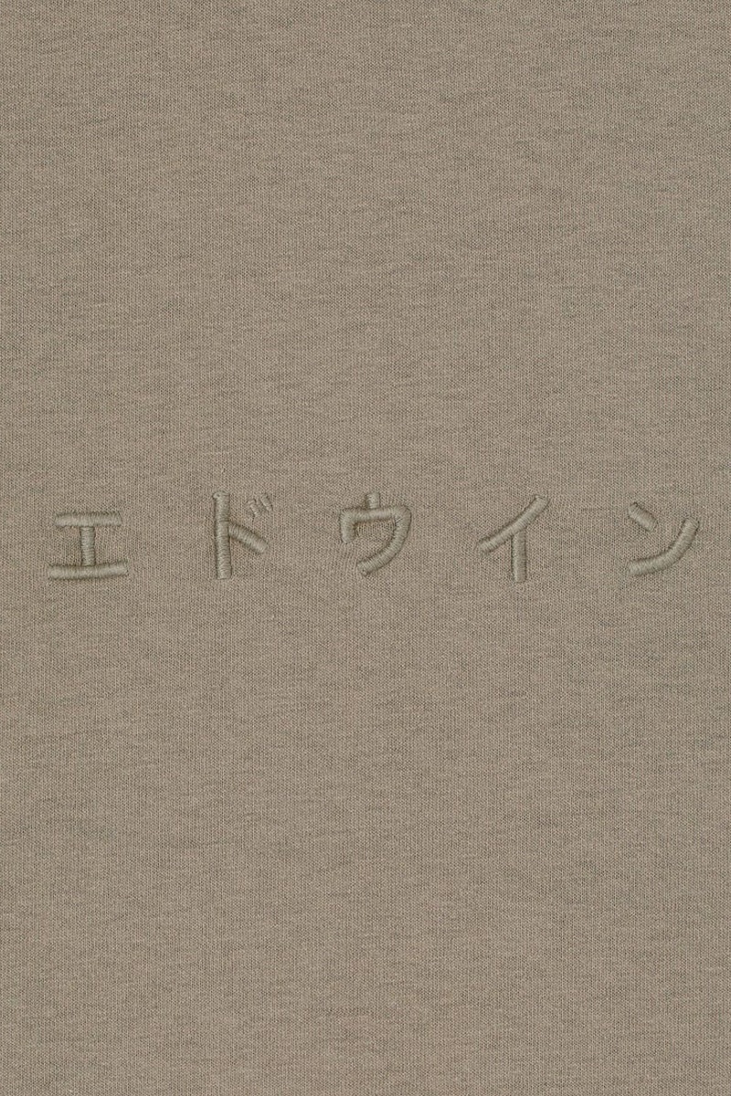 Edwin Katakana Embroidery Tee - Aloe