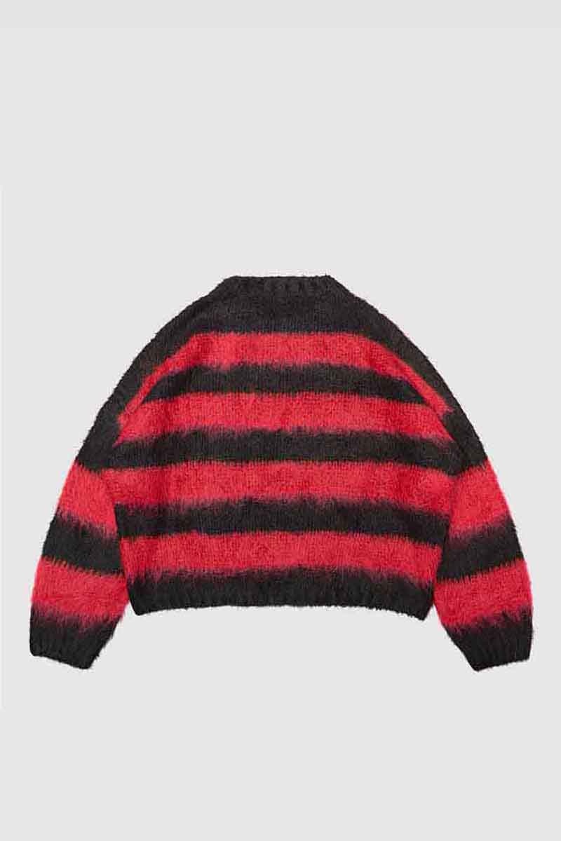 Racer Worldwide Red Mohair Stripe Sweater