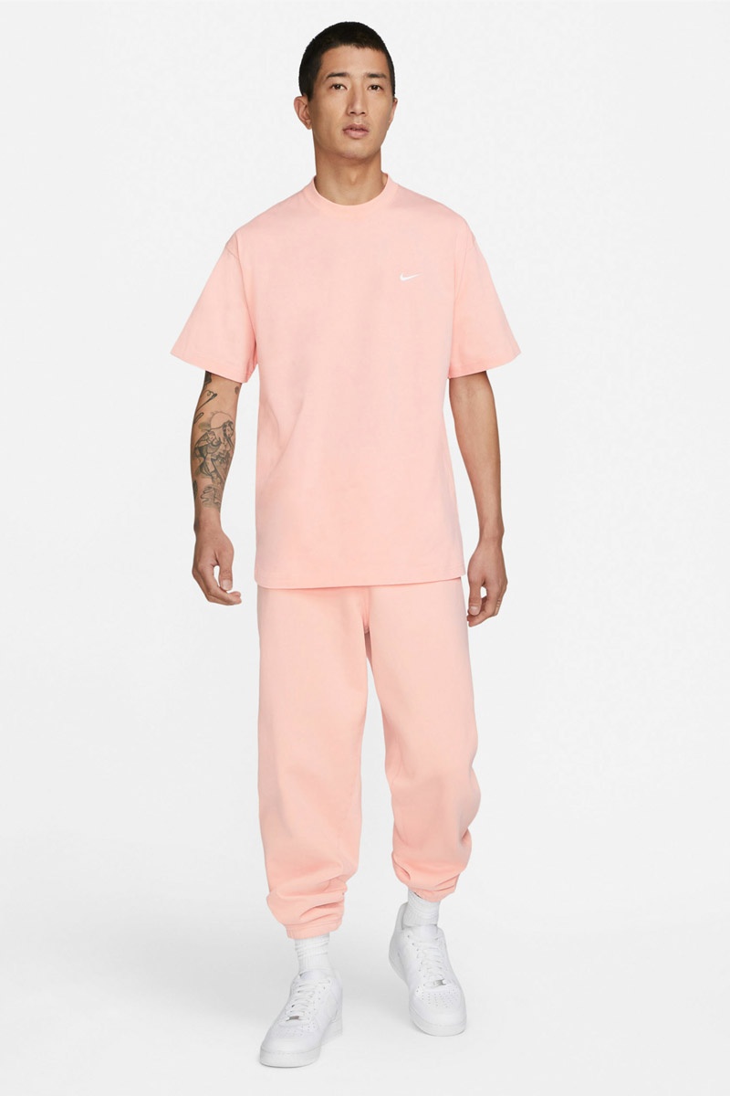 NikeLab Solo Swoosh Tee - Bleached Coral/White