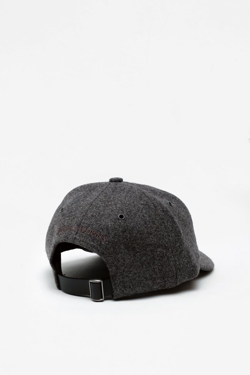 Norse Projects Wool Sports Cap - Charcoal Melange
