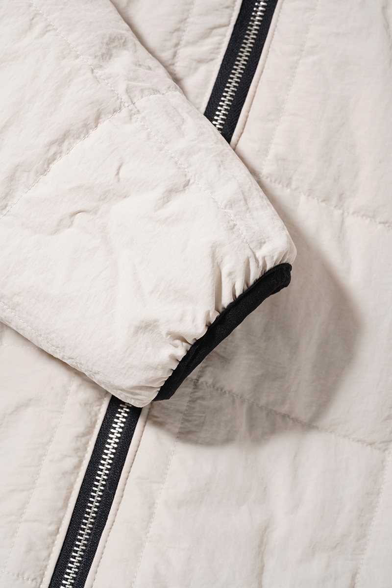 Butter Goods Plaid Reversible Puffer Jacket - Grey/Khaki
