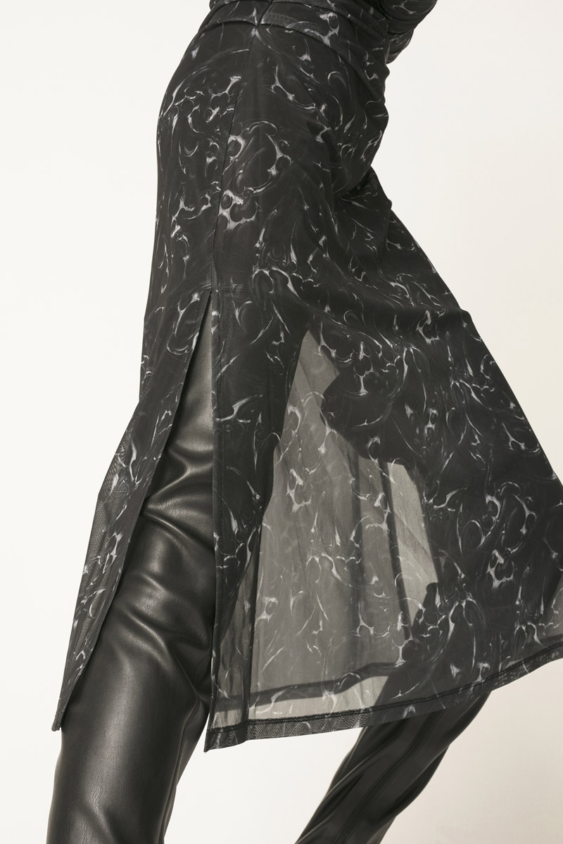 Han Kjobenhavn Printed Mesh Pleated Long Dress  - Silver