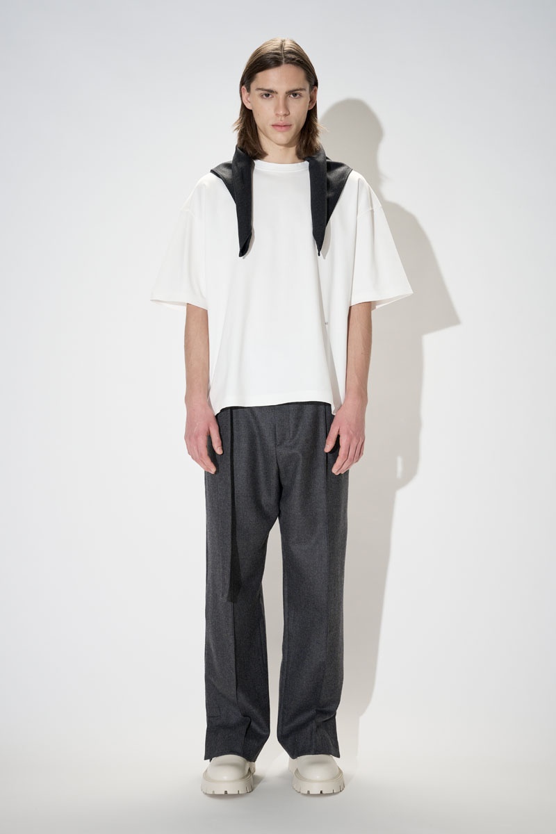 Past Tense Oversized Logo Mock Neck Tee - Off White