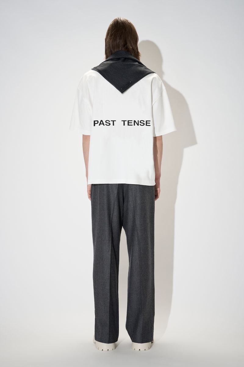 Past Tense Oversized Logo Mock Neck Tee - Off White
