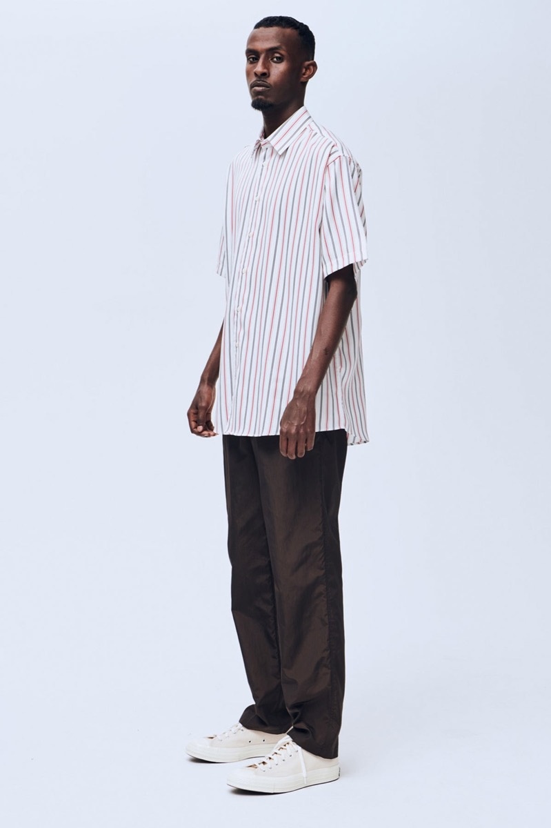Soulland Basil Shirt - White/Red Stripes