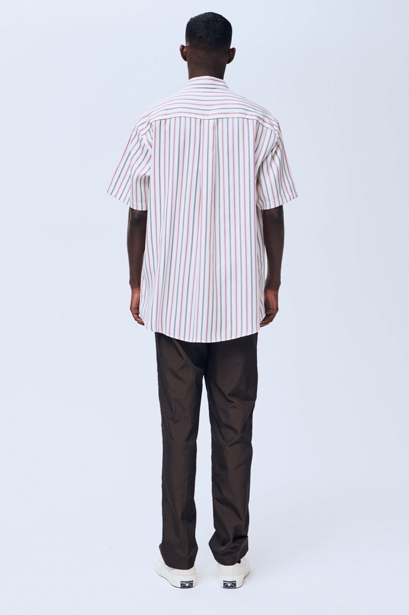 Soulland Basil Shirt - White/Red Stripes