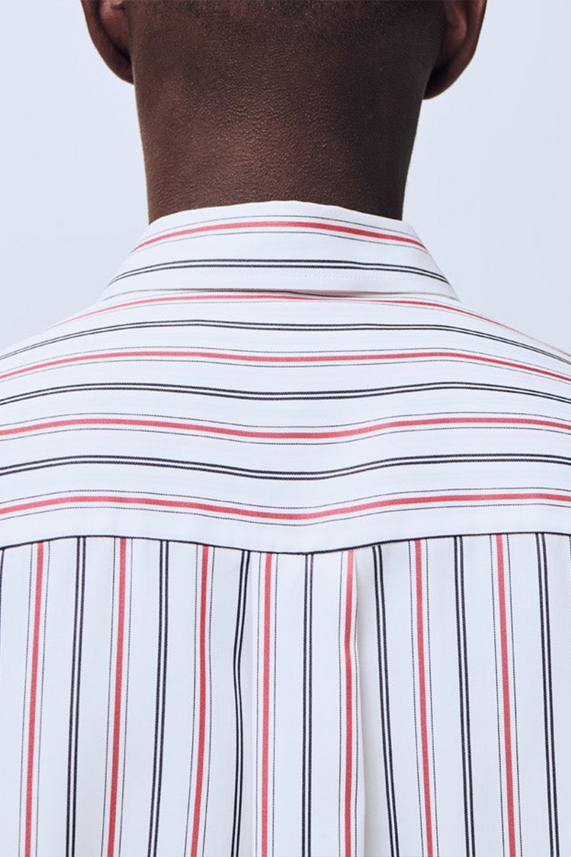 Soulland Basil Shirt - White/Red Stripes