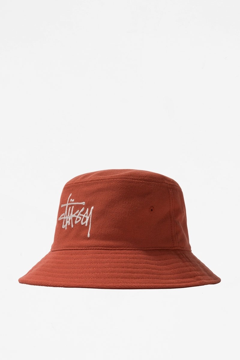 Stussy Big Logo Twill Bucket Hat - Orange
