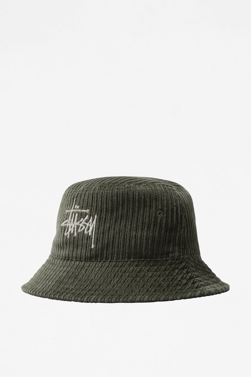 Stussy Corduroy Big Basic Bucket Hat - Olive