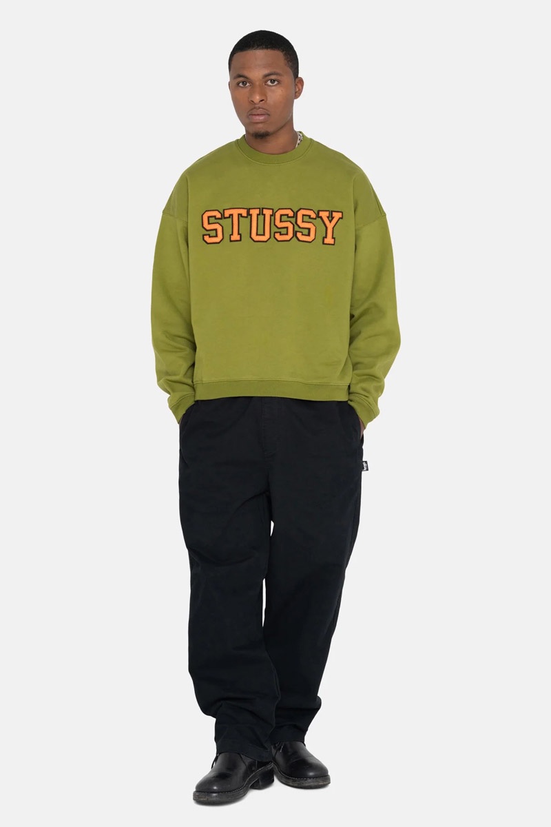 Stussy Relaxed Oversized Crew - Green | Reede