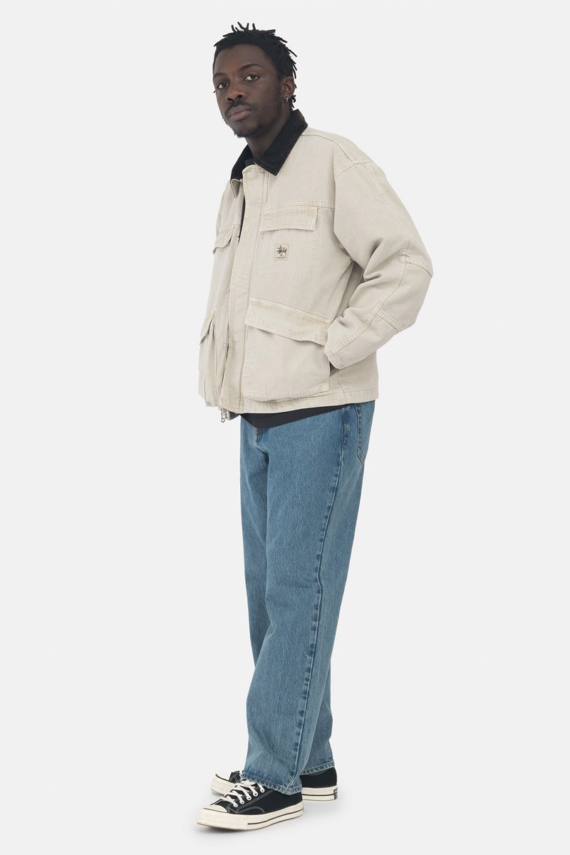 Stussy Washed Canvas Shop Jacket - Bone
