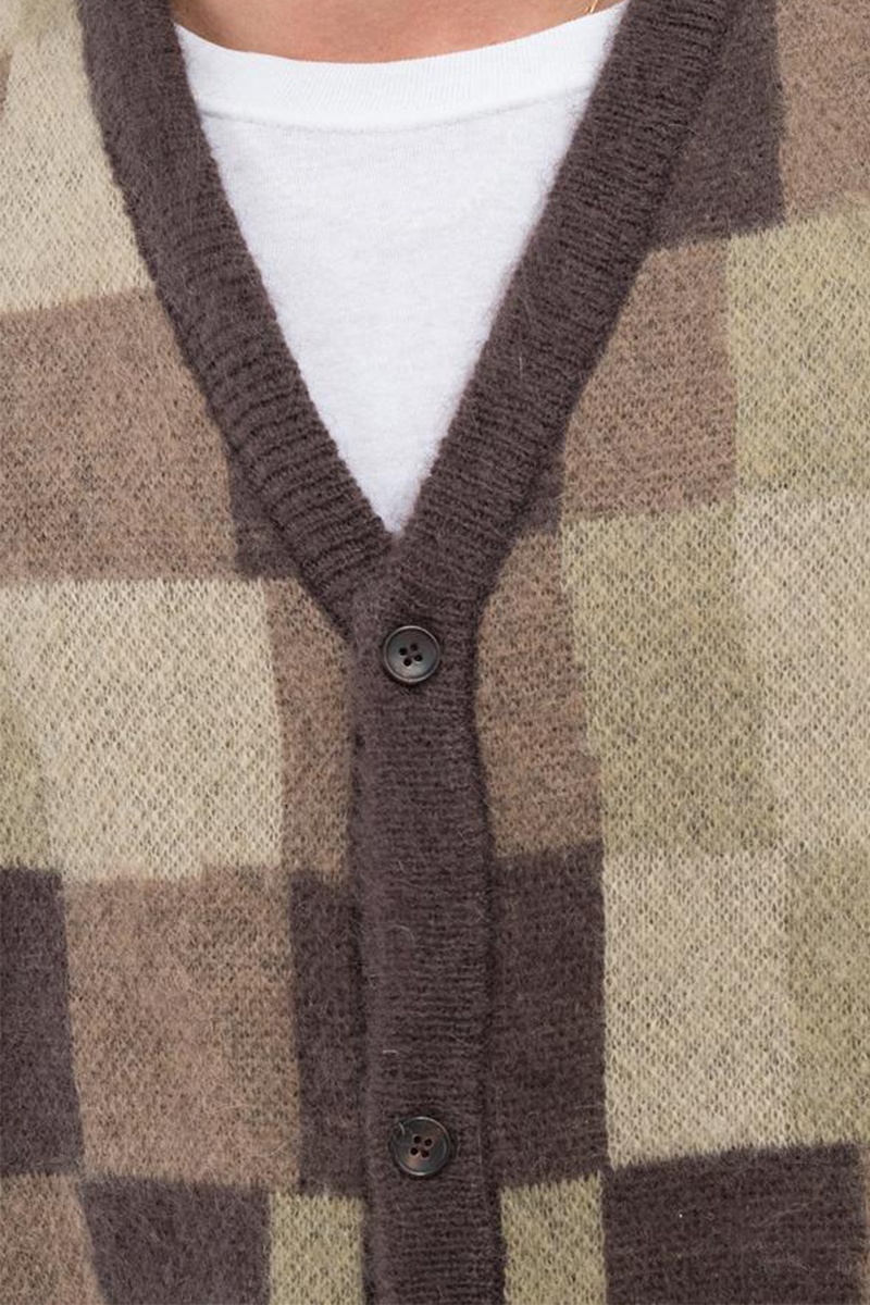 Stussy Wobbly Check Sweater Vest - Brown