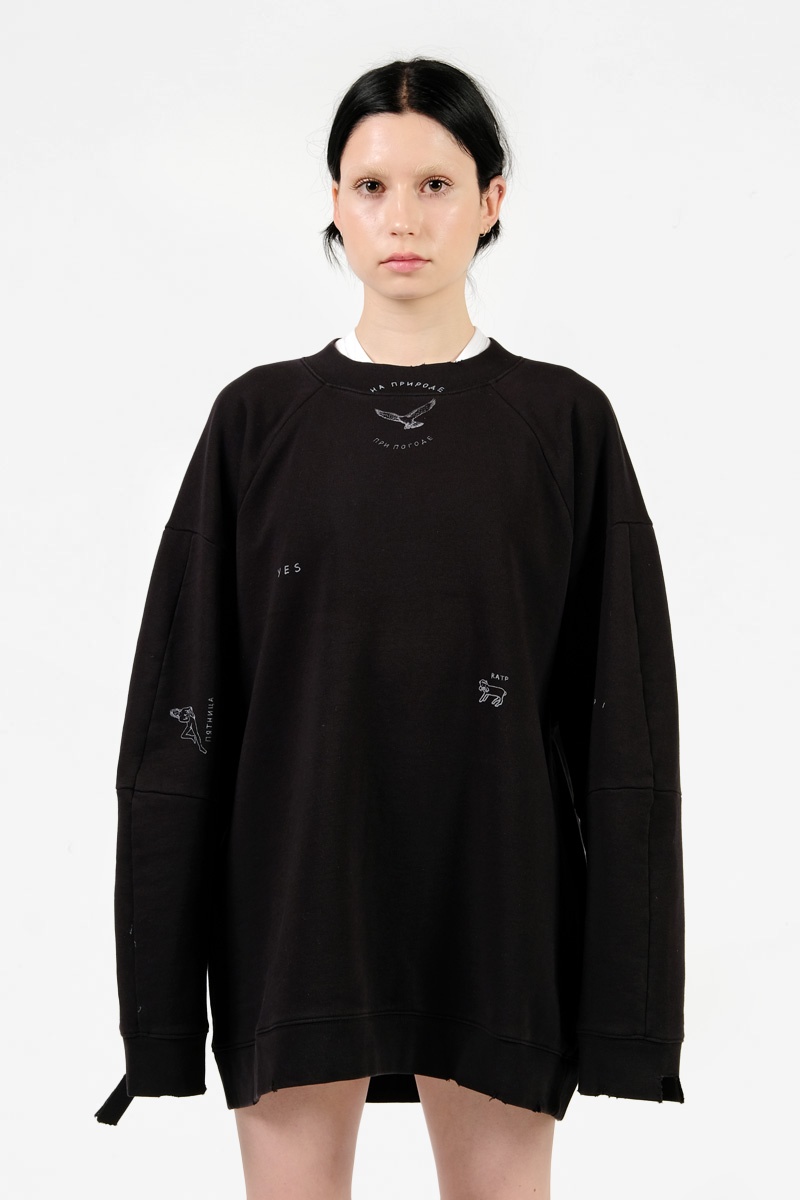 TTSWTRS Tattooed Sweatshirt Pogoda - Black