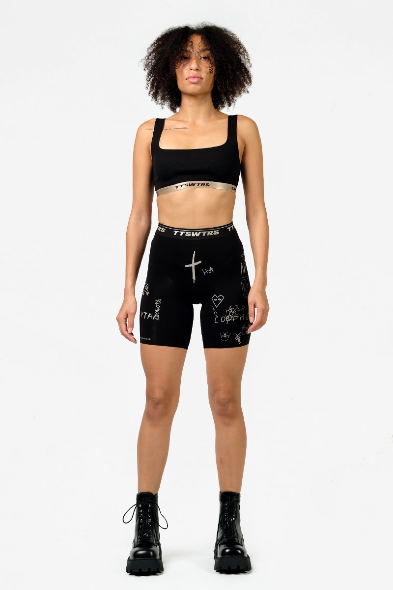 TTSWTRS Tattooed Short Leggings - Black