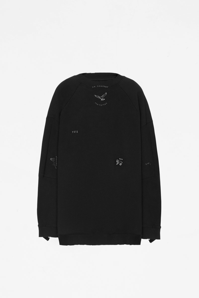 TTSWTRS Tattooed Sweatshirt Pogoda - Black